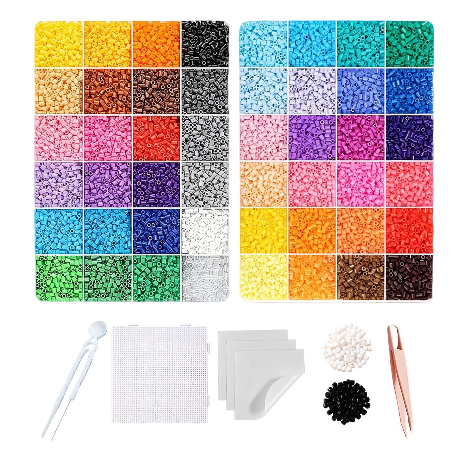 Awubsd 48 Colors Fuse Beads Kit 2.6mm Iron Beads Mini Hammer Beads