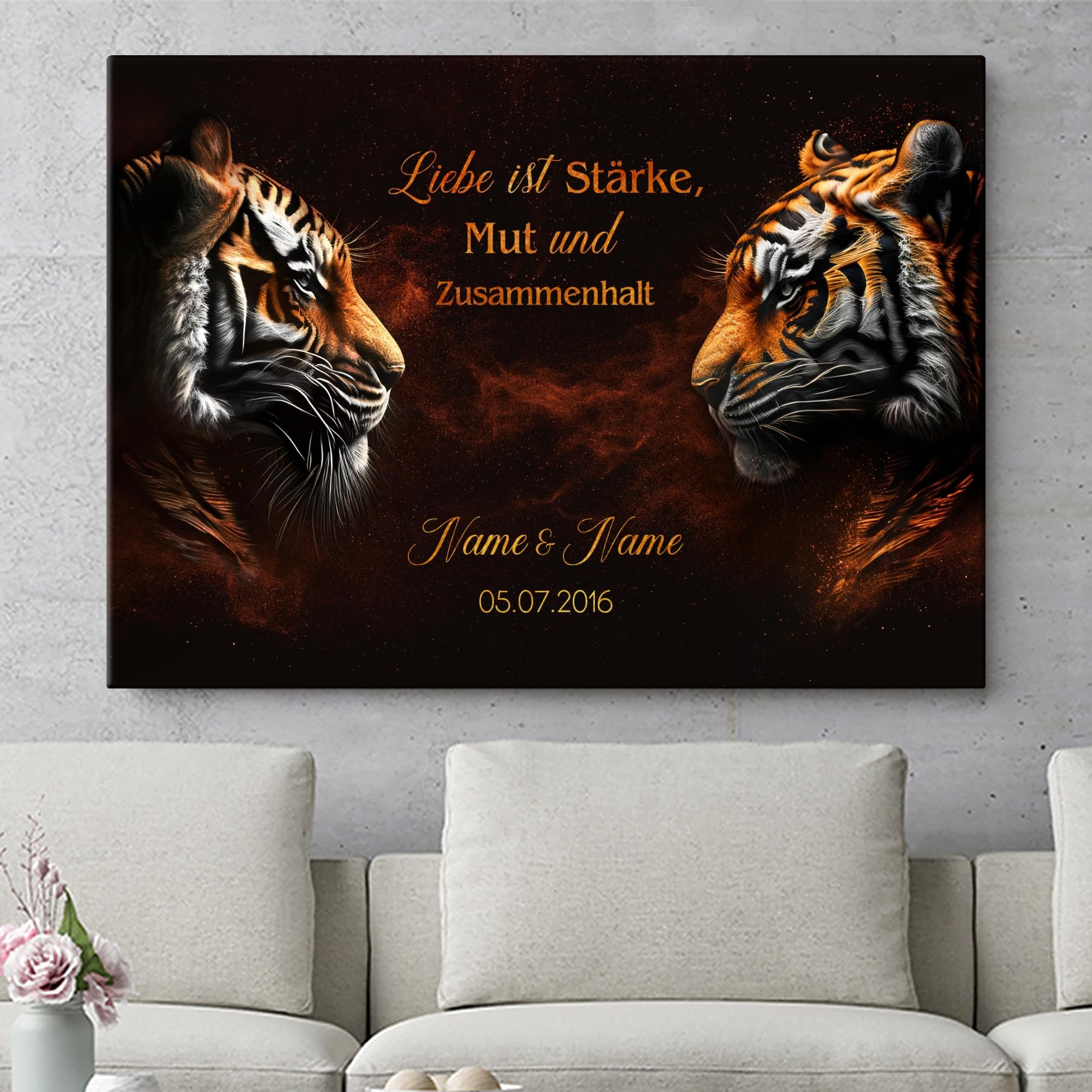 Liebesleinwand Personalisiertes Geschenk für Partner Innigkeit Geschenk Jahrestag, Verlobung, Hochzeitstag | Leinwandbild romantisch gestalten