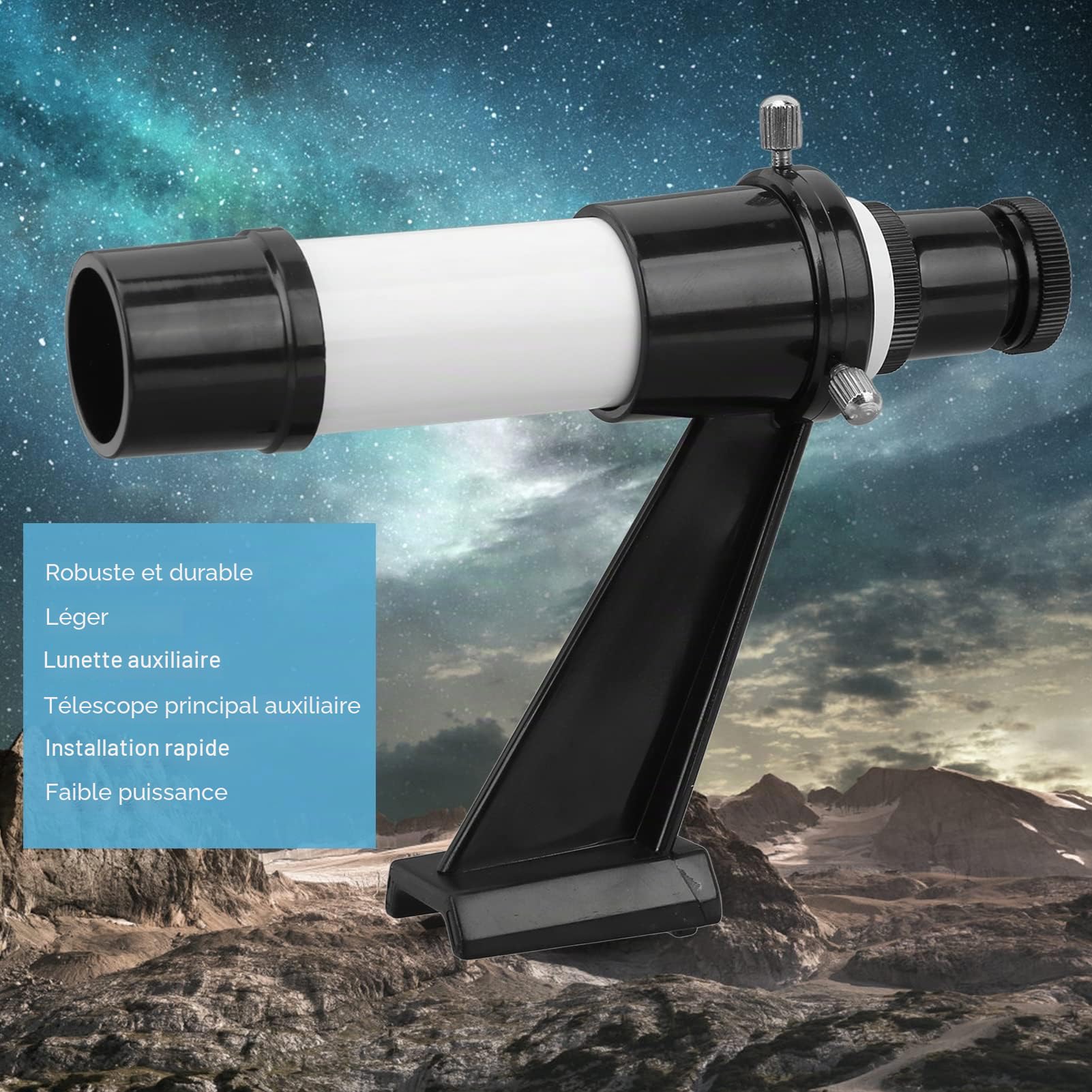 Portée de Recherche de Télescope Astronomique 5X Portée de Recherche de Télescope Astronomique 5X avec Support de Base en Ligne 5x24 Chercheur de Télescope à Croix Portable