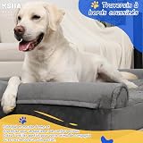 KSIIA Cuccia Cane Interno Taglia Grande XXL Cuccia, Grigio 121x76x18cm - 6