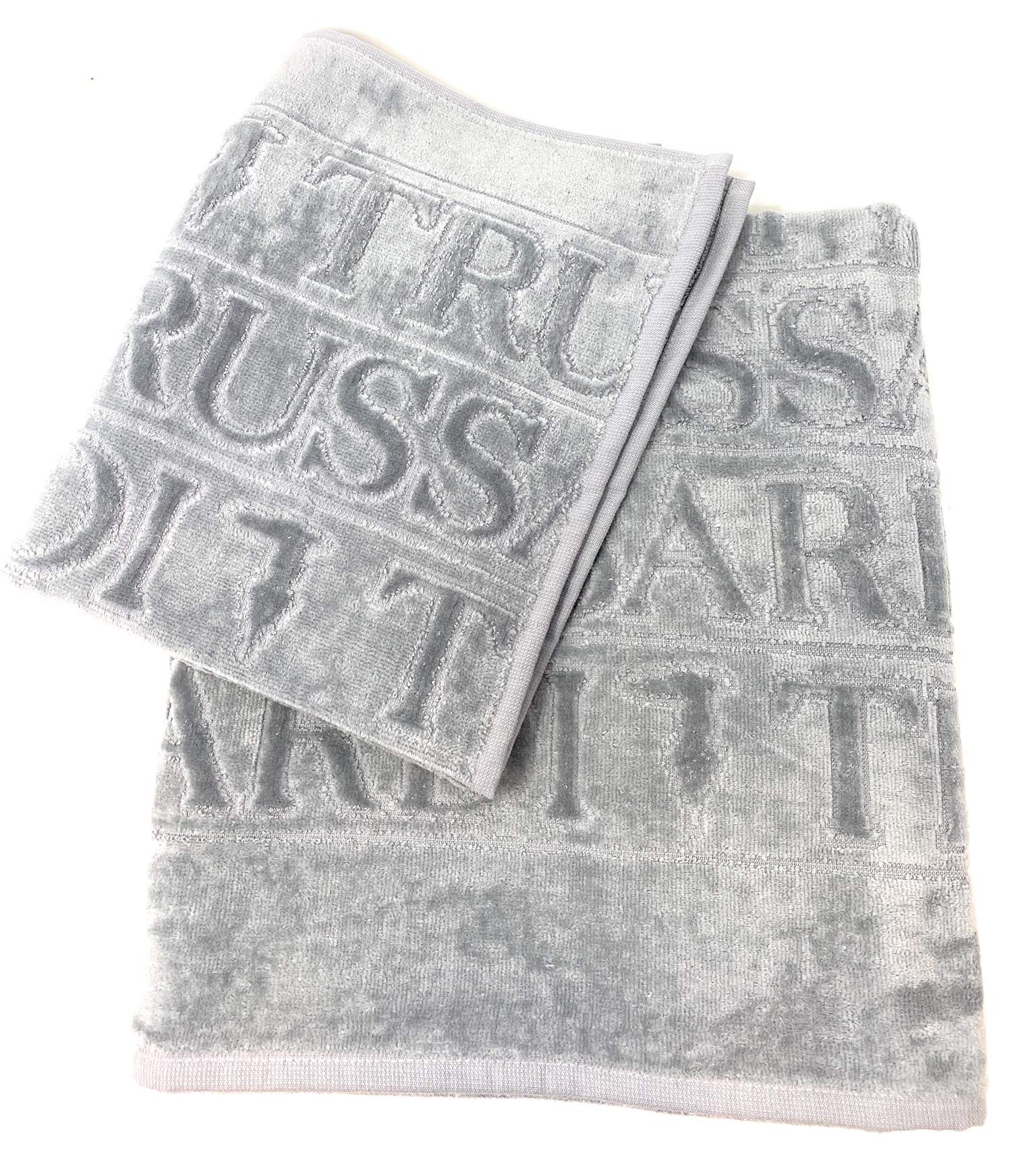 Trussardi Coppia Spugna di Puro Cotone (Grigio)