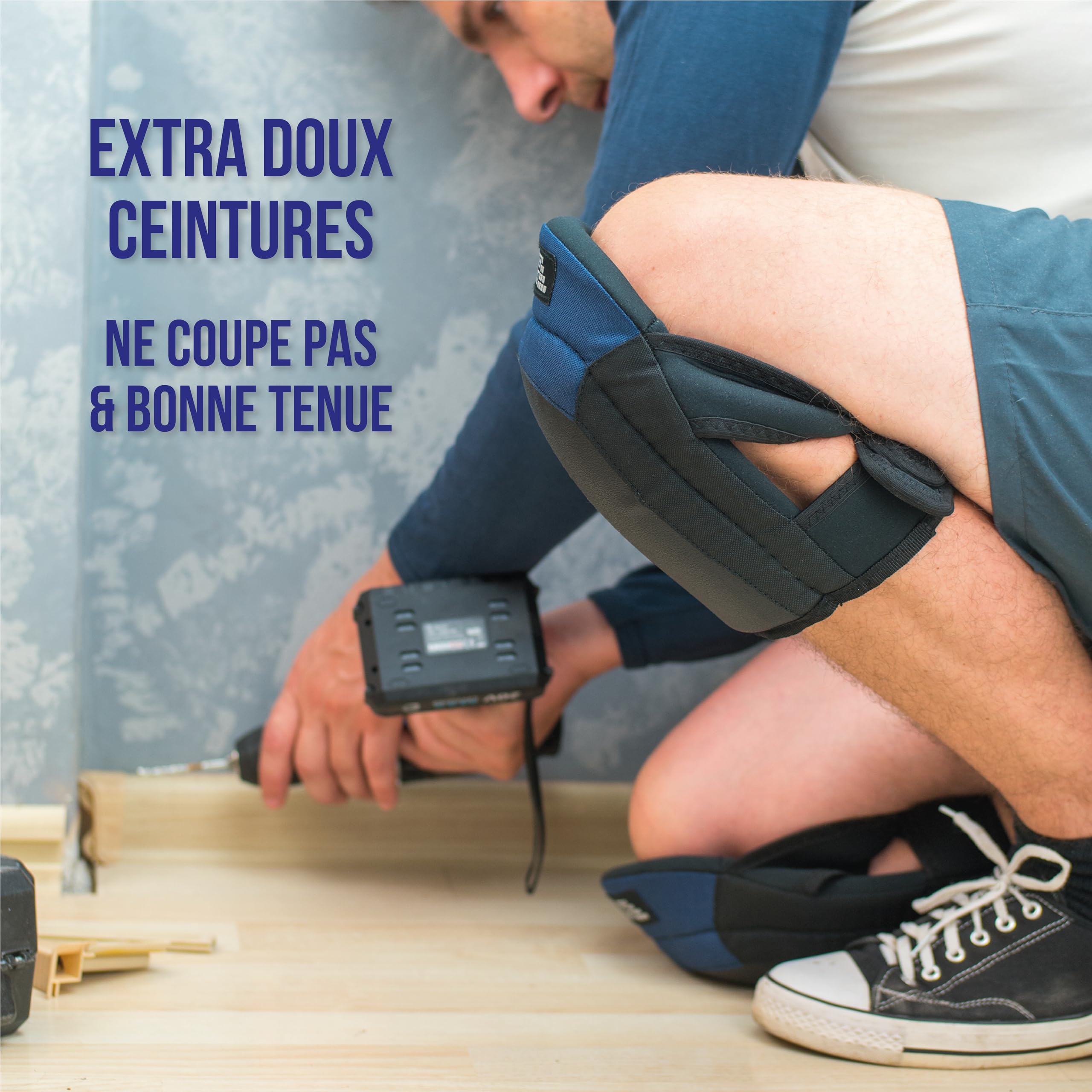Lauter Schutz® Pro Protège-genoux en gel pour le travail - Poseur de sol et de carreaux [Revêtement antidérapant et double fermeture confortable] pour artisans et bricoleurs [Fabricant allemand