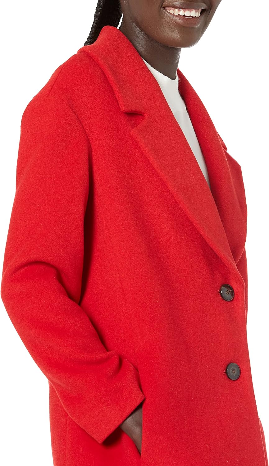 Lark & Ro Women's Single Breasted Shawl Collar Coat
