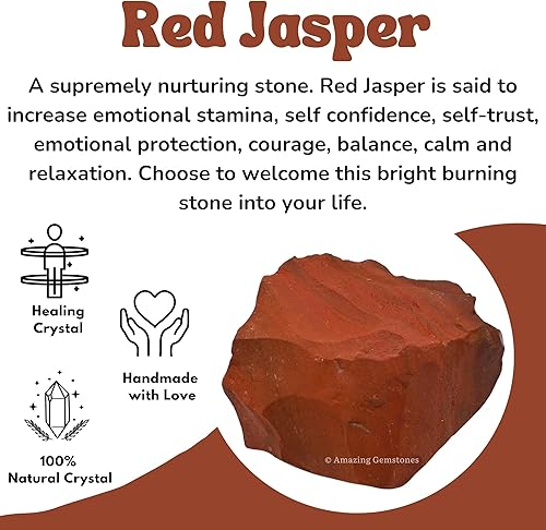 Miniatura 3 de 2 piezas de cristales crudos de jaspe rojo y piedras curativas, rocas naturales para rodar y hacer tú mismo, piedras y cristales crudos