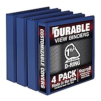 Vista 72 de Samsill Carpeta duradera de 3 anillos de 1 pulgada, fabricada en Estados Unidos, carpeta de anillos en D, cubierta transparente personalizable