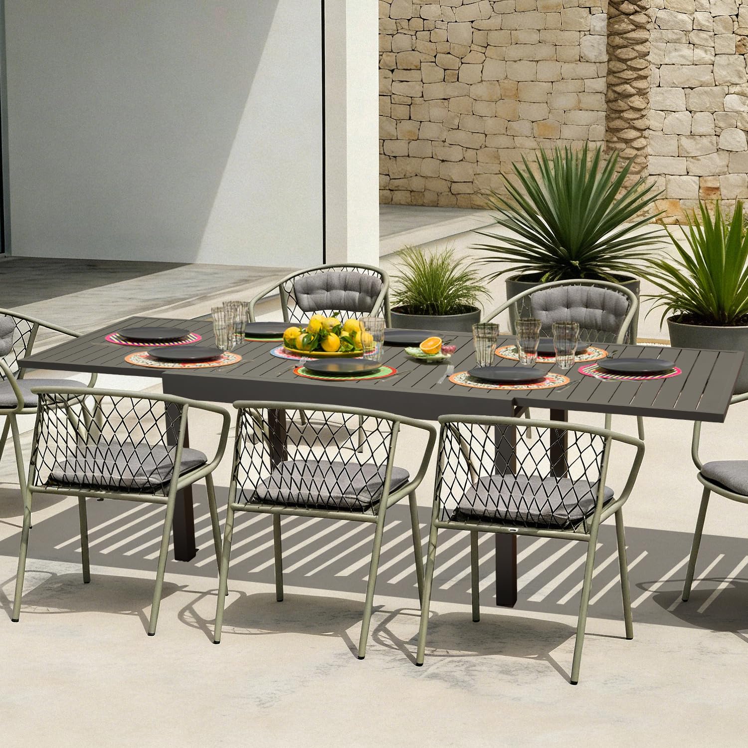 Amazon.com - Domi Expandable Outdoor Dining Table for 6-8