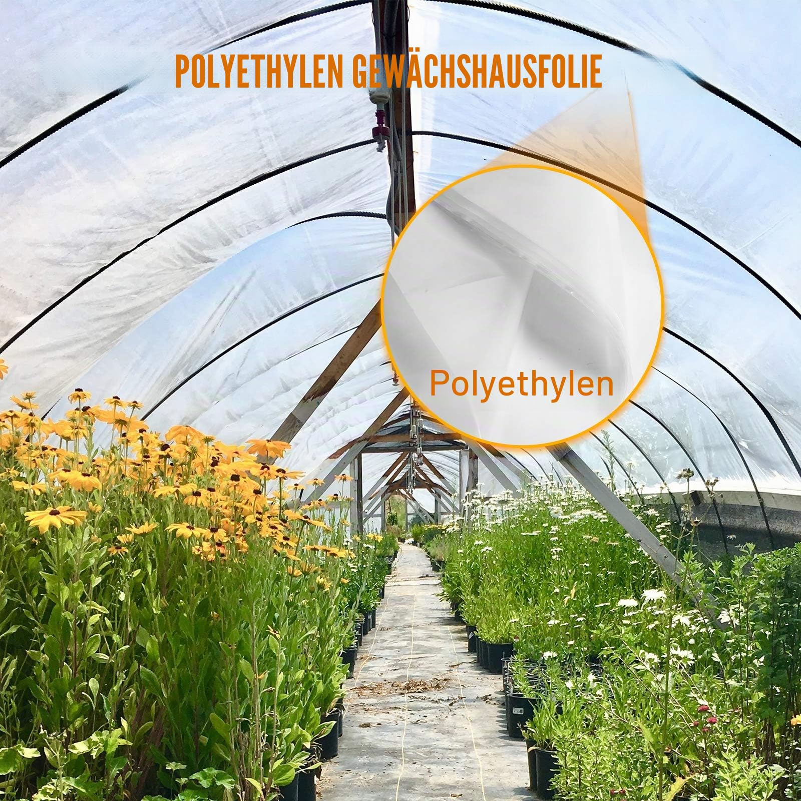 VEVOR Gewächshausfolie, 3,6 x 7,6 m, Polyethylenfolie, Gewächshaus, 0,15 mm, Industrieprojekte, Wohnbau, Mauerwerk, Landwirtschaft, Landschaftsbau, Schutzhülle
