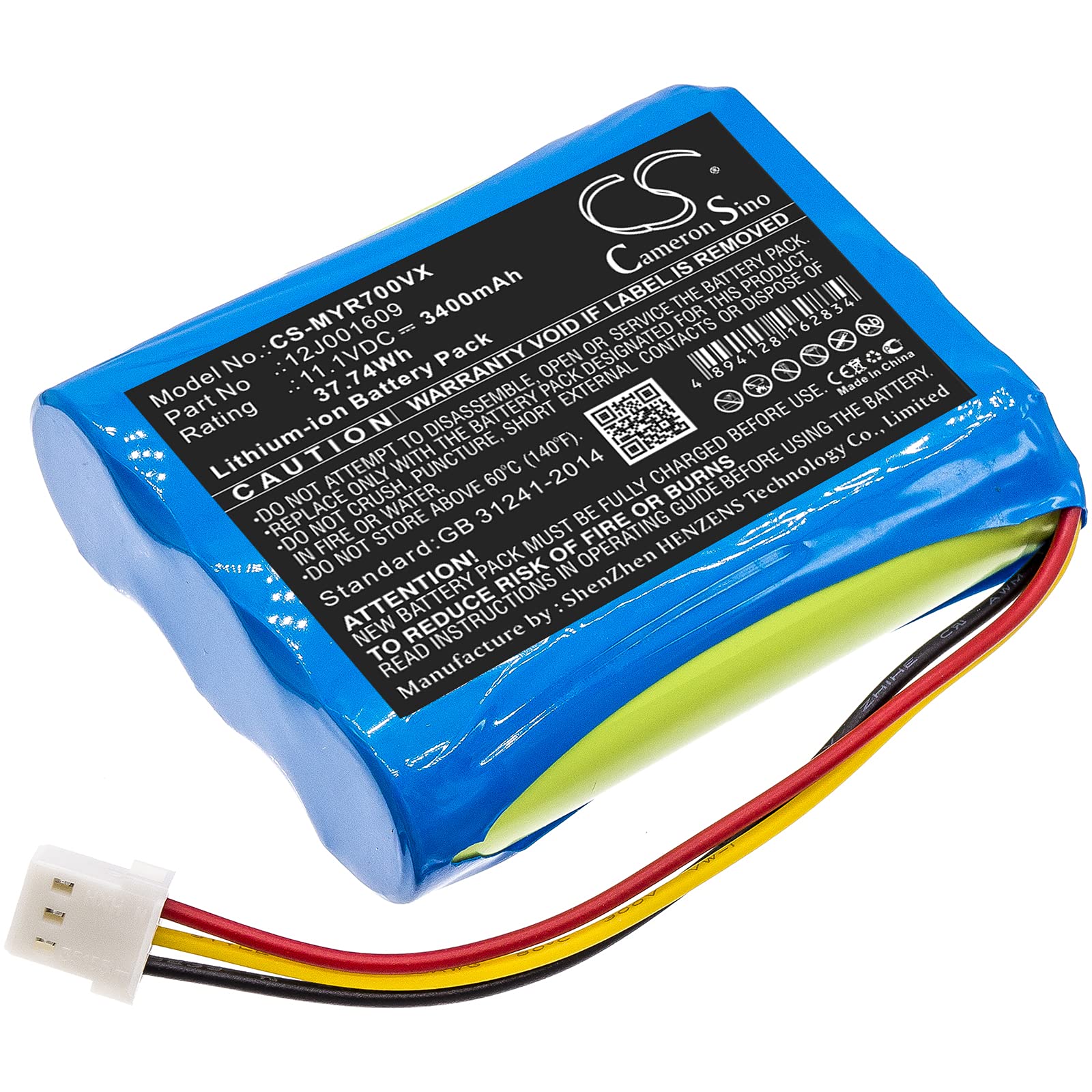 FYIOGXG Cameron Sino Battery for Moneual Everybot RS500, Everybot RS700 PN:Moneual 12J001609 3400mAh / 37.74Wh