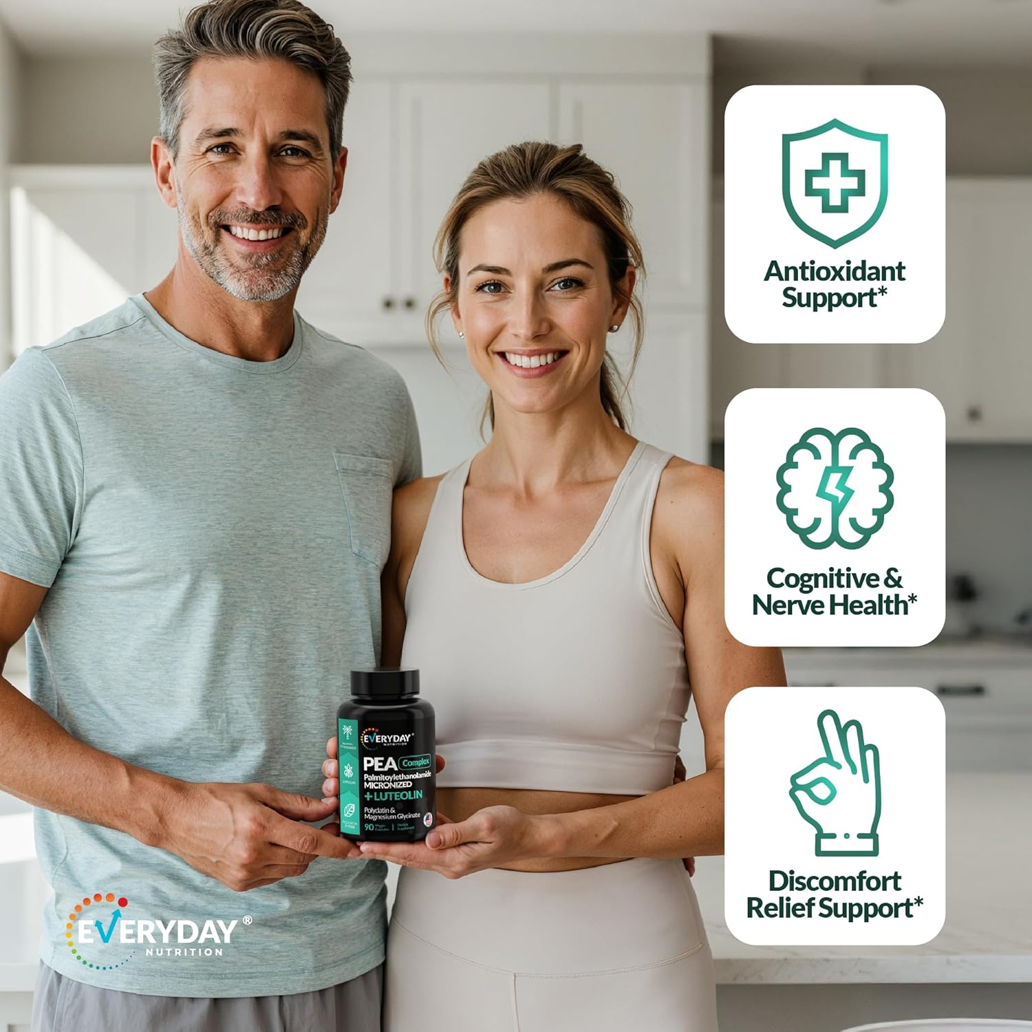 Palmitoylethanolamide Pea Micronized + Luteolin | Polydatin | Magnesium Glycinate | Pain Relief | Inflammation Reduction & Nervous System* | High Absorption – Non-GMO 90 Capsules - Image 6