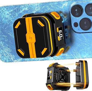 2025 New Release Battery & USB PoweredRICQD Smartphone Cooler with Peltier Element, Rapid Cooling, MagSafe Compatible/Clip-on Smartphone Cooling Fan, 3-Stage Cooling Mode, Silent, Compact