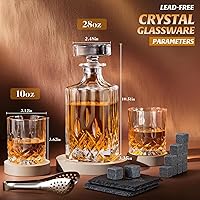 Vista 4 de Juego de decantador de whisky LIGHTEN LIFE con accesorios de bar, juego de decantador de whisky de cristal y vasos en caja de regalo, juego