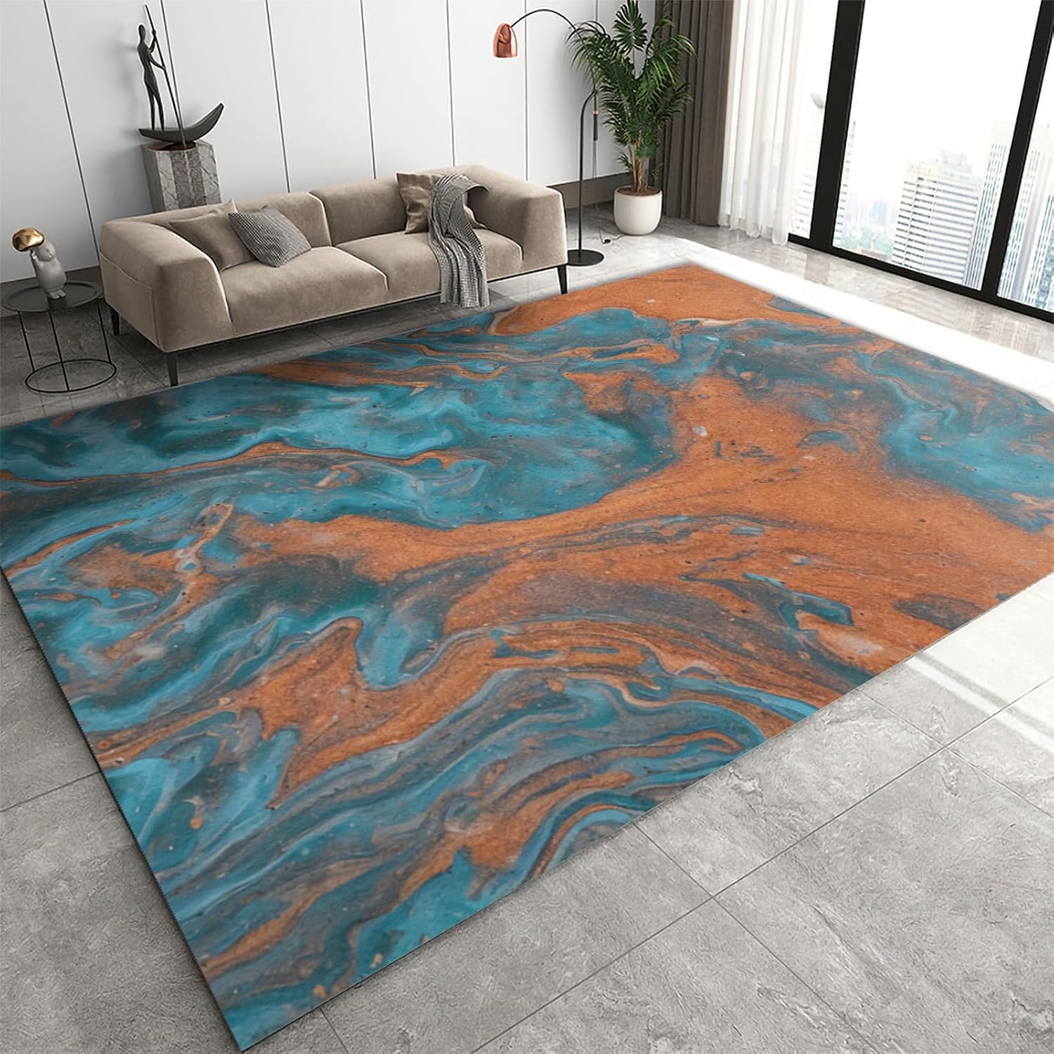 Tapis salon marbre 3D abstrait 120x160 tapis de chevet chambre 70502547290