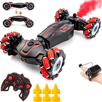Gesture Sensing RC Stunt Car, 360 Off-Road,Gift for 5-13 Kids | Dual gesture & remote control, 4WD 360 rotating drift RC car with cool lights & music, ideal birthday gift for 5-13 boys