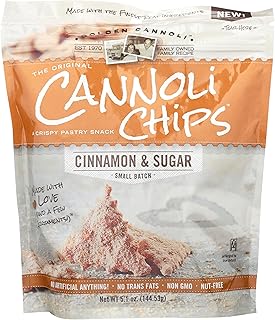 Golden Cannoli Cinnamon and Sugar Cannoli Chips, 5.1 Ounce