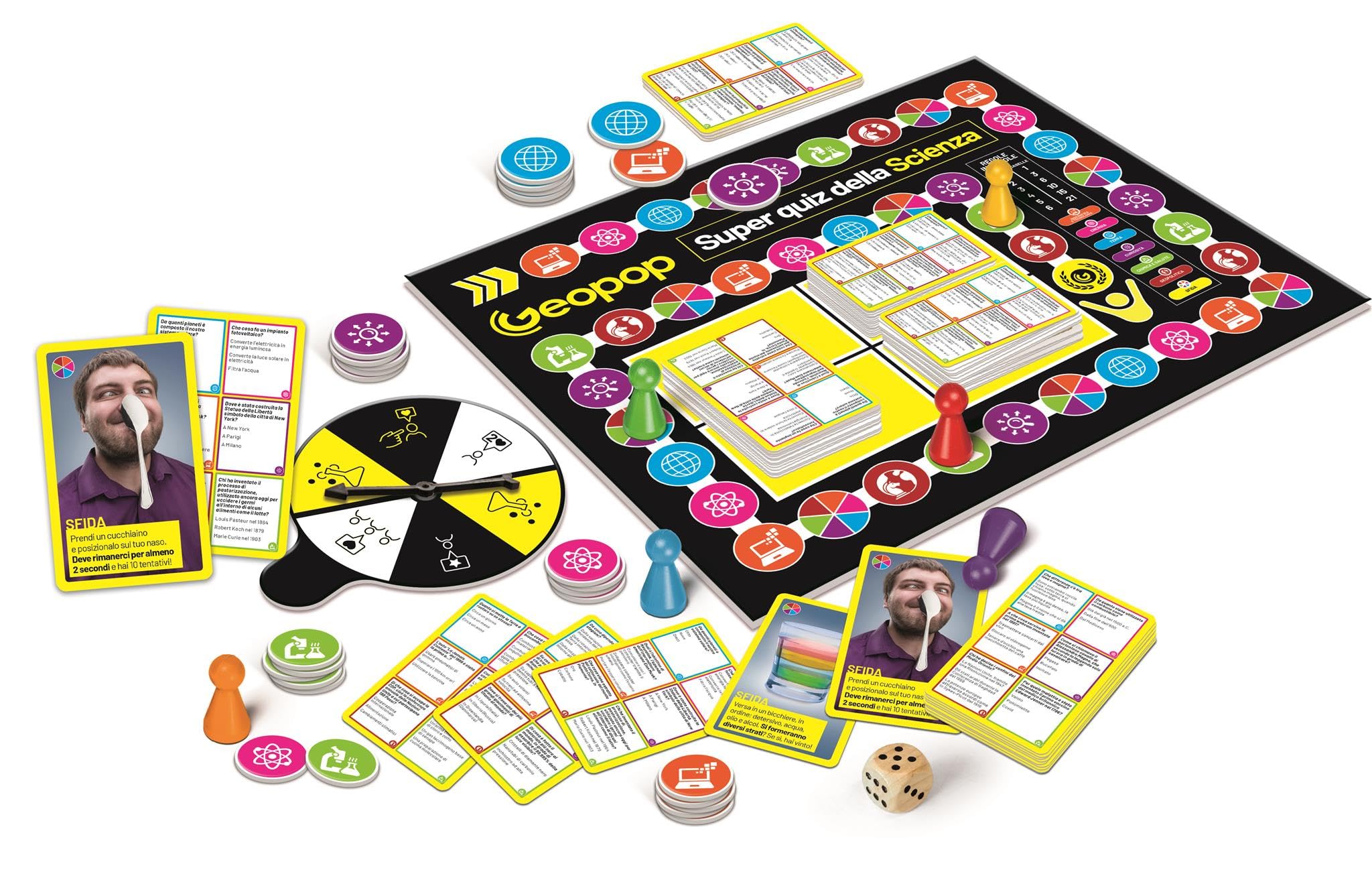 Clementoni x Geopop - Il Super Quiz della Scienza, Gioco Scientifico per Bambini 10+ Anni, Gioco di Società a Tema Scientifico, 2-6 Giocatori, Made in Italy, Lingua Italiana, 19431
