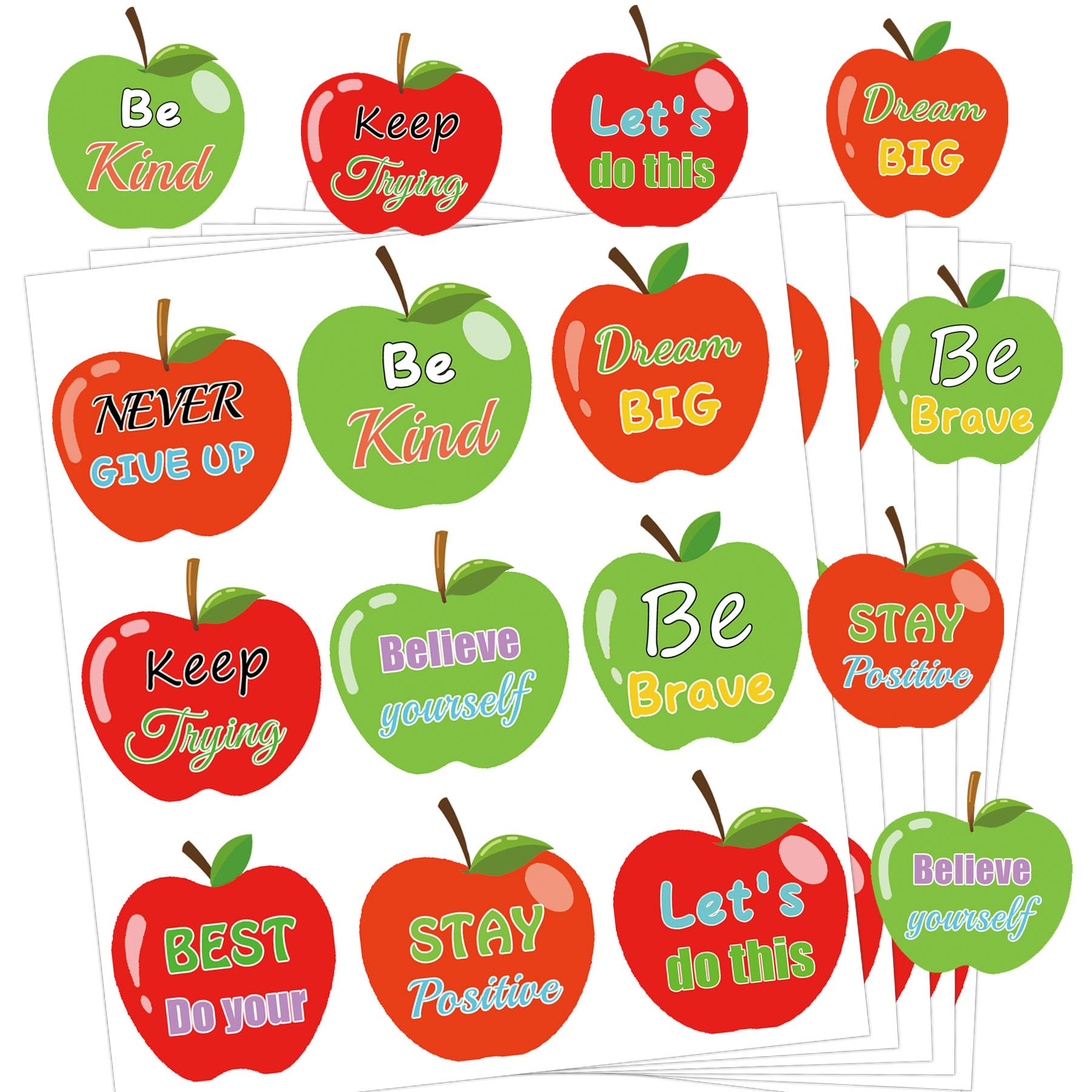 Mini Apple Fruit Stickers Back to School Apples Shape Sticker Labels Motivational Fruit Stickers School Teachers Reward Stickers for Fall Classroom Decor School Incentives (2 inch)