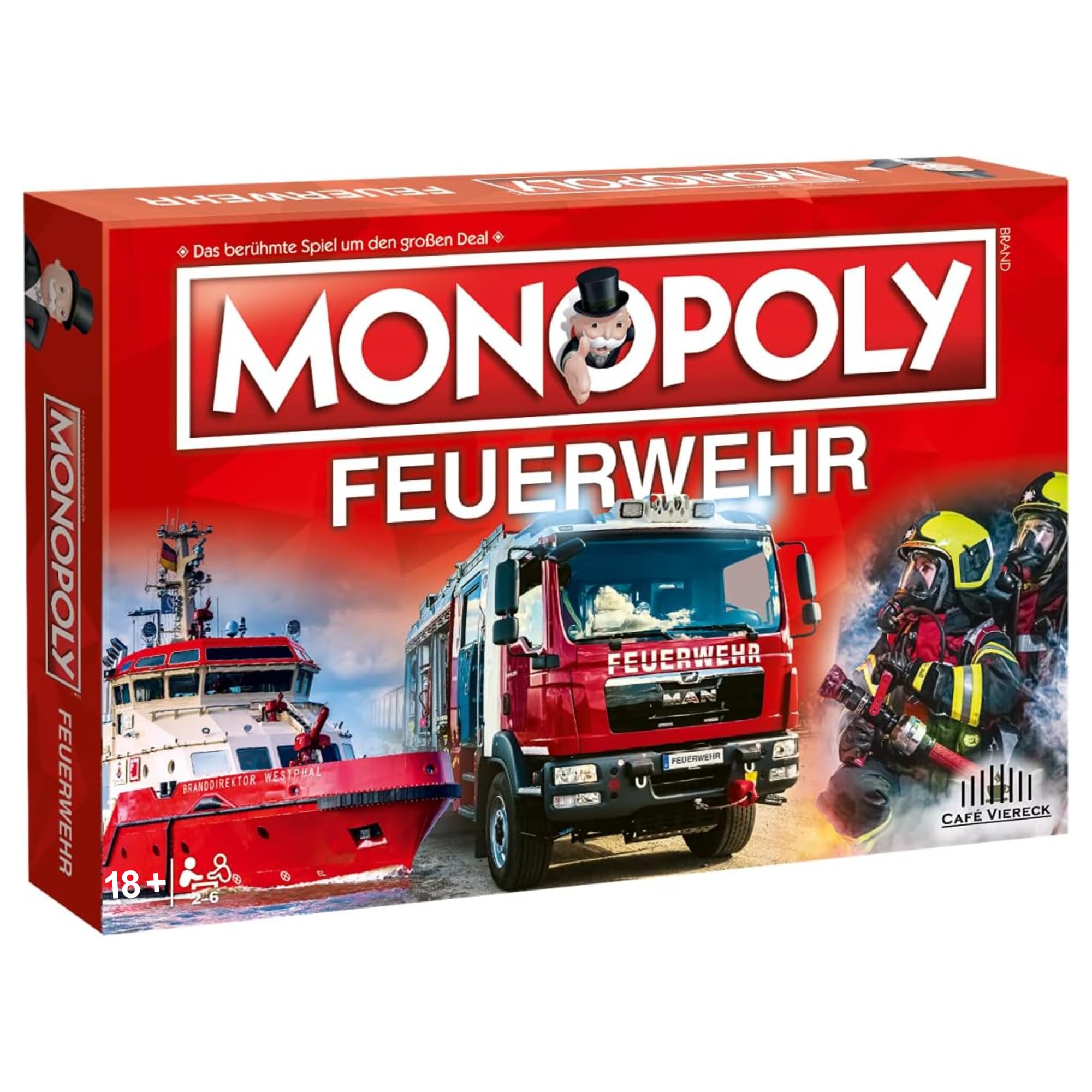 Café Viereck Monopoly Straż pożarna – gra towarzyska dla każdego strażaka, gra rodzinna dla dzieci i dorosłych