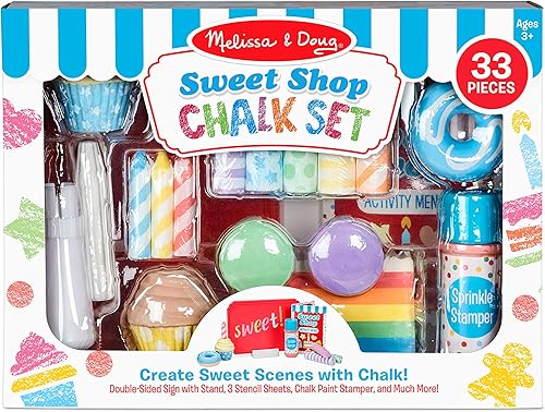 Miniatura 6 de Melissa & Doug Sweet Shop - Juego de tiza multicolor y soportes, 33 piezas, gran regalo para niñas y niños