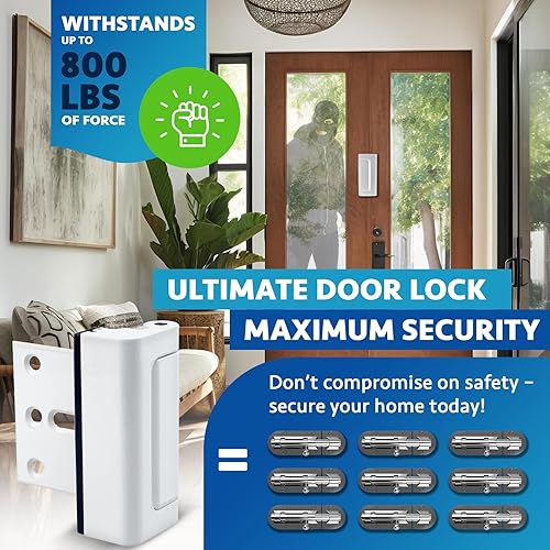 Miniatura 3 de Cerradura de puerta para seguridad del hogar (paquete de 2)  Dispositivo de pestillo de puerta fácil de instalar, construcción de aluminio, a prueba