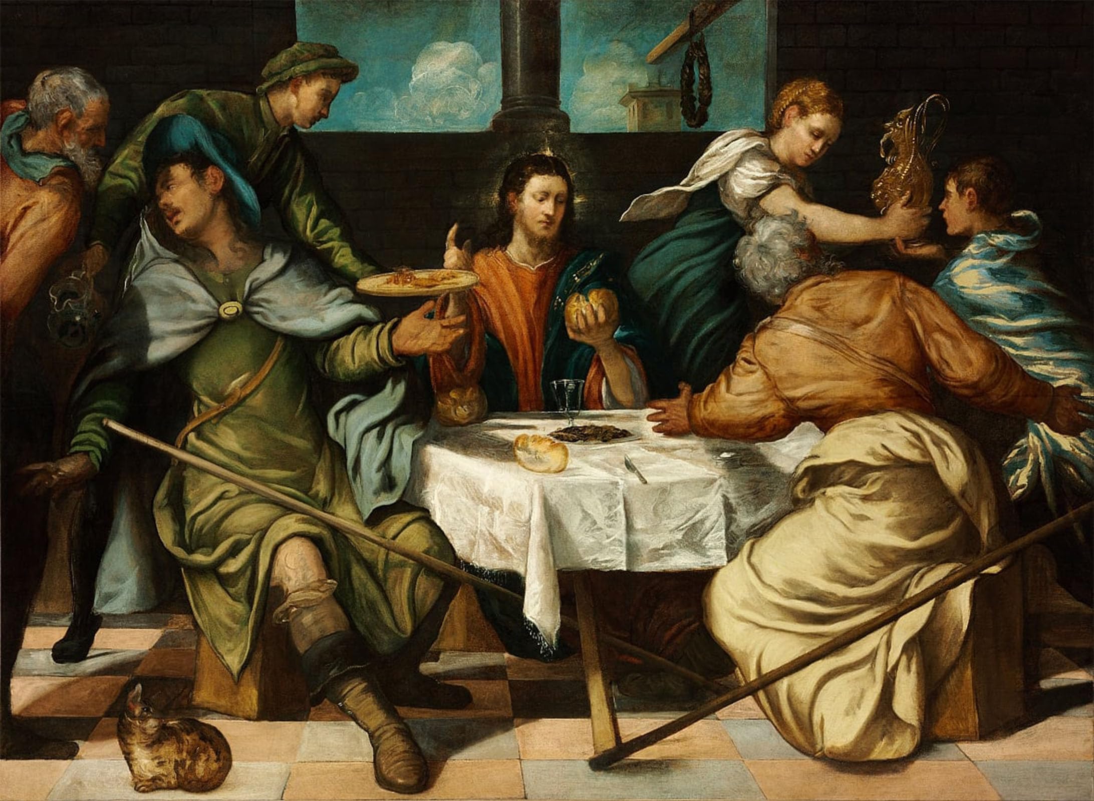 POSTERIIk Vintage Classic Picture Landscape Artwork the Supper At Emmaus by Jacopo Robusti Tintoretto Portrait Canvas Painting for Office Home Decor 60x90cm