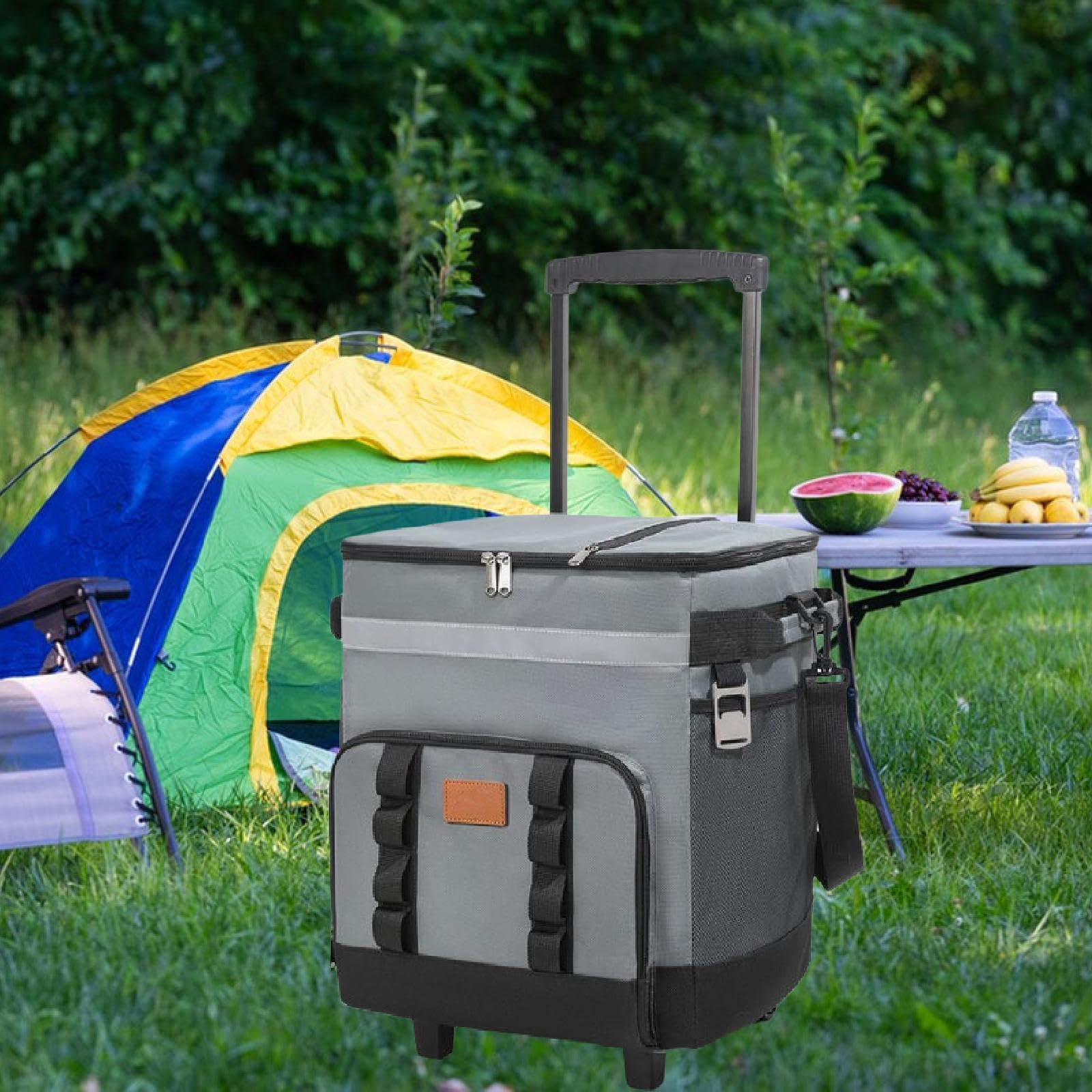 Rolling Portátil con Ruedas Giratorias Bolsa Térmica Grande Aislada Caja de Conservación de Frío Bolsa Impermeable con Cierre Seguro Fabricada
