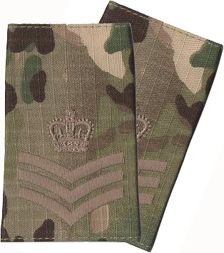 Pair Of Bronze on Multicam/MTP Rank Slides Multi Terrain Pattern - All Ranks Staff/Colour Sergeant