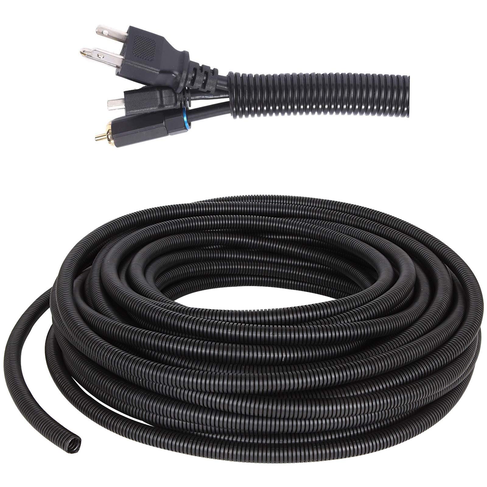 Buy 65FT Wire Loom Tubing 3/8" Cable Sleeve Flexible Conduit, Flame