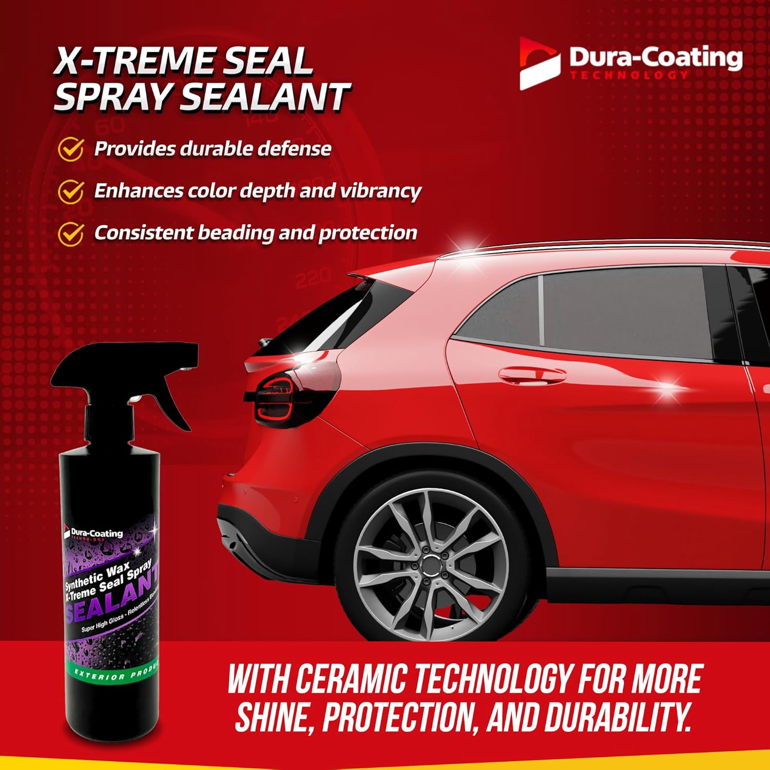 Dura-Coating Technology X-Treme Seal Spray Sealant - Liquid Wet Sealant Wax for Cars, 16oz Spray Bottle - Made in USA