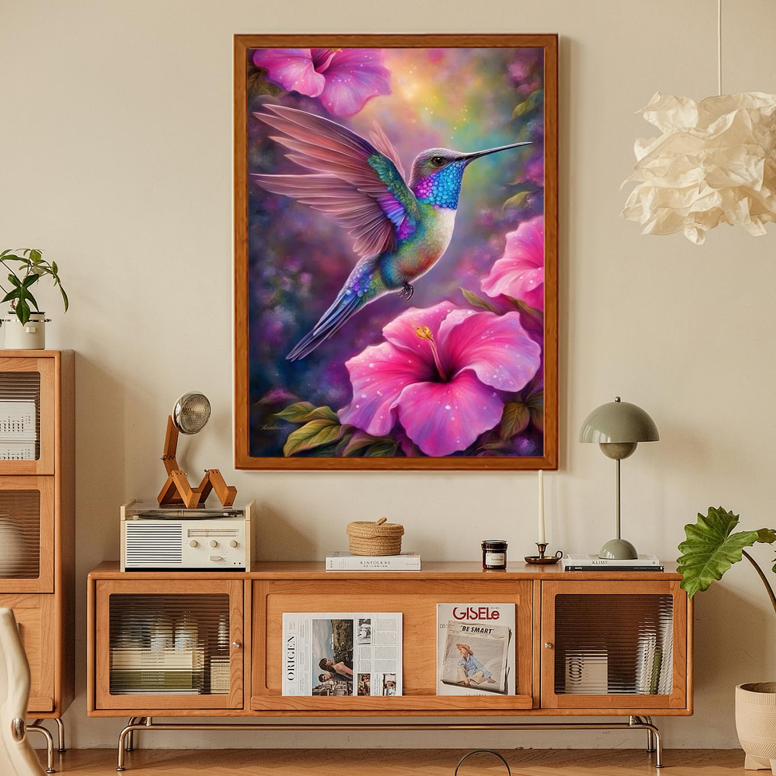 Kits de arte de diamantes de colibrí para adultos, kits de pintura de diamantes para adultos principiantes, kits de arte de gemas redondas 5D para adultos, kits de manualidades para decoración de