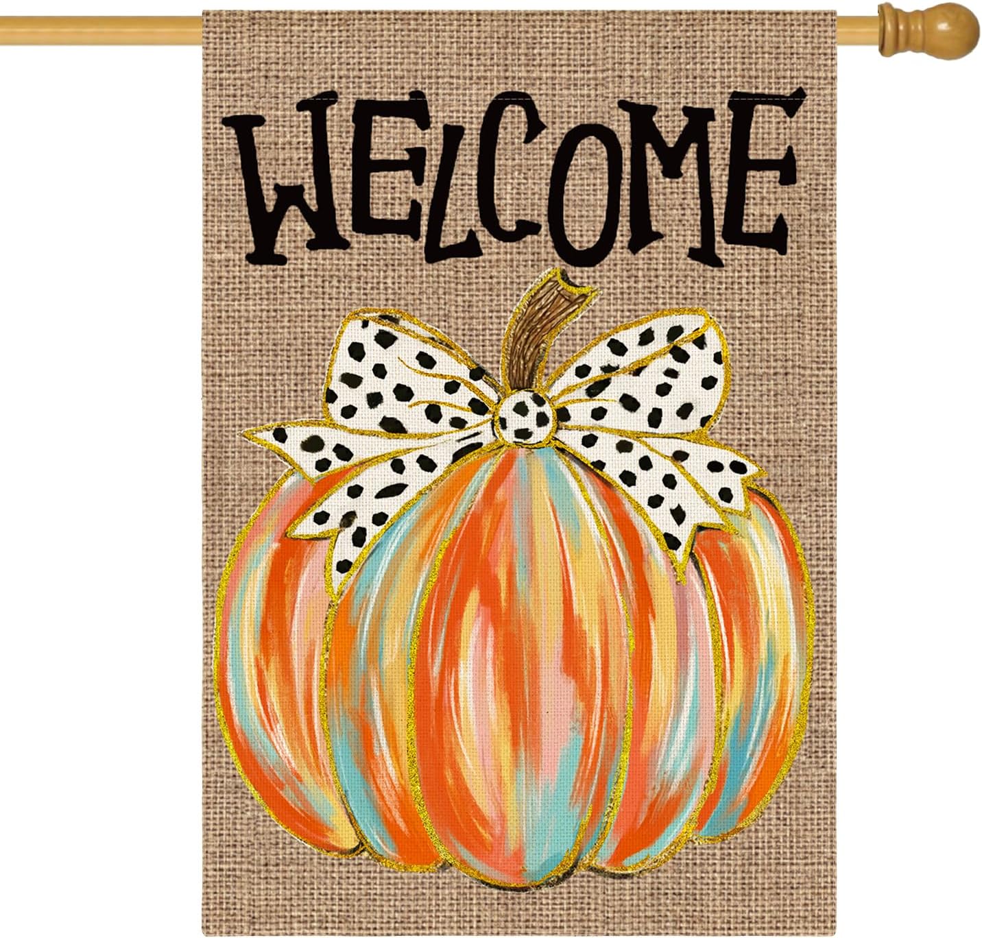 AVOIN colorlife Welcome Fall Garden Flag 12x18 Inch Double Sided Outside