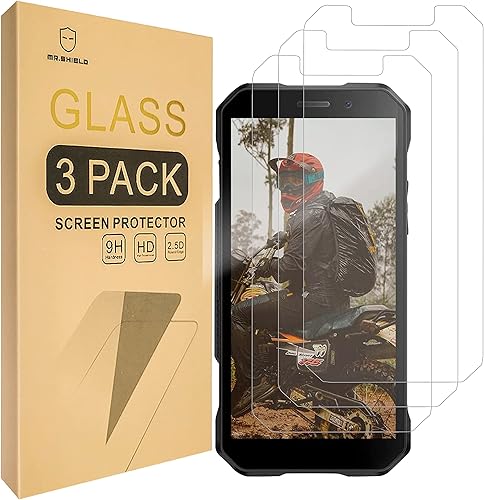Miniatura 1 de Mr.Shield [Paquete de 3] Protector de pantalla para DOOGEE S51 [vidrio templado] [vidrio japonés con dureza 9H] Protector de pantalla