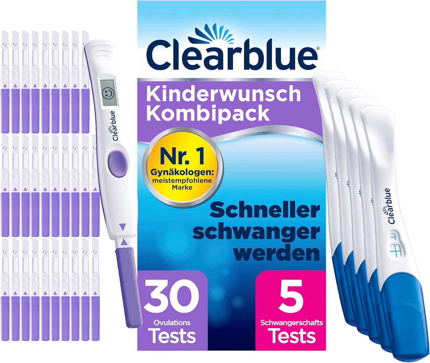 Clearblue Kinderwunsch Ovulation Test Kit Advanced & Digital, 30 Tests