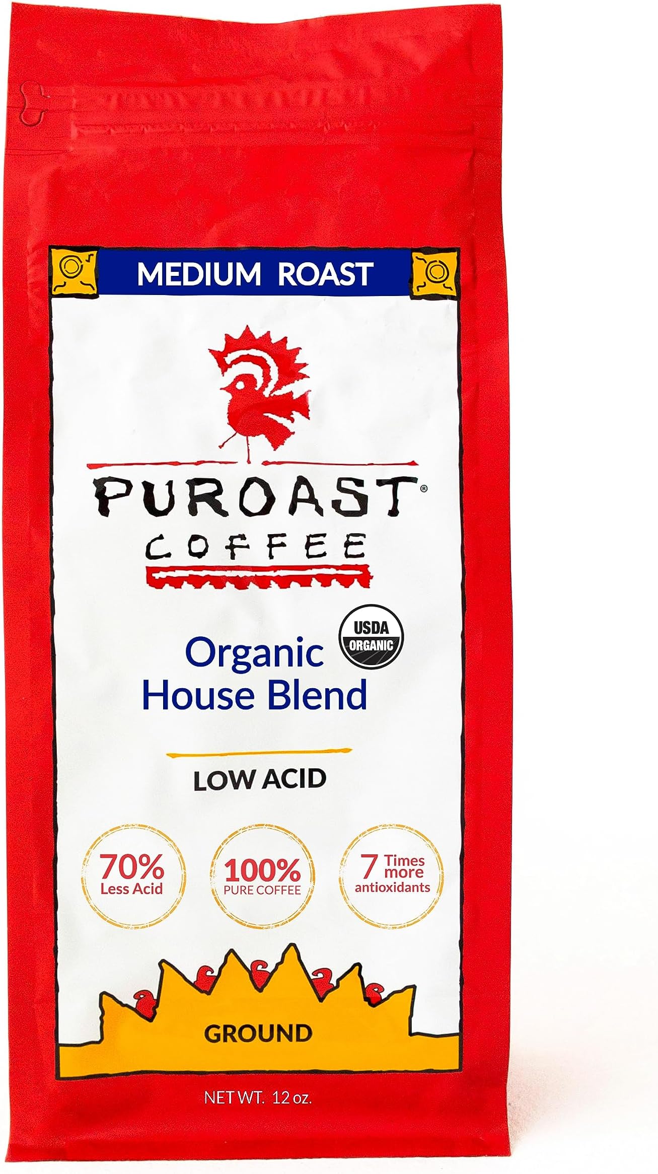 Puroast - 有機性地上の低い酸のコーヒー・ハウスのブレンド - 12ポンド