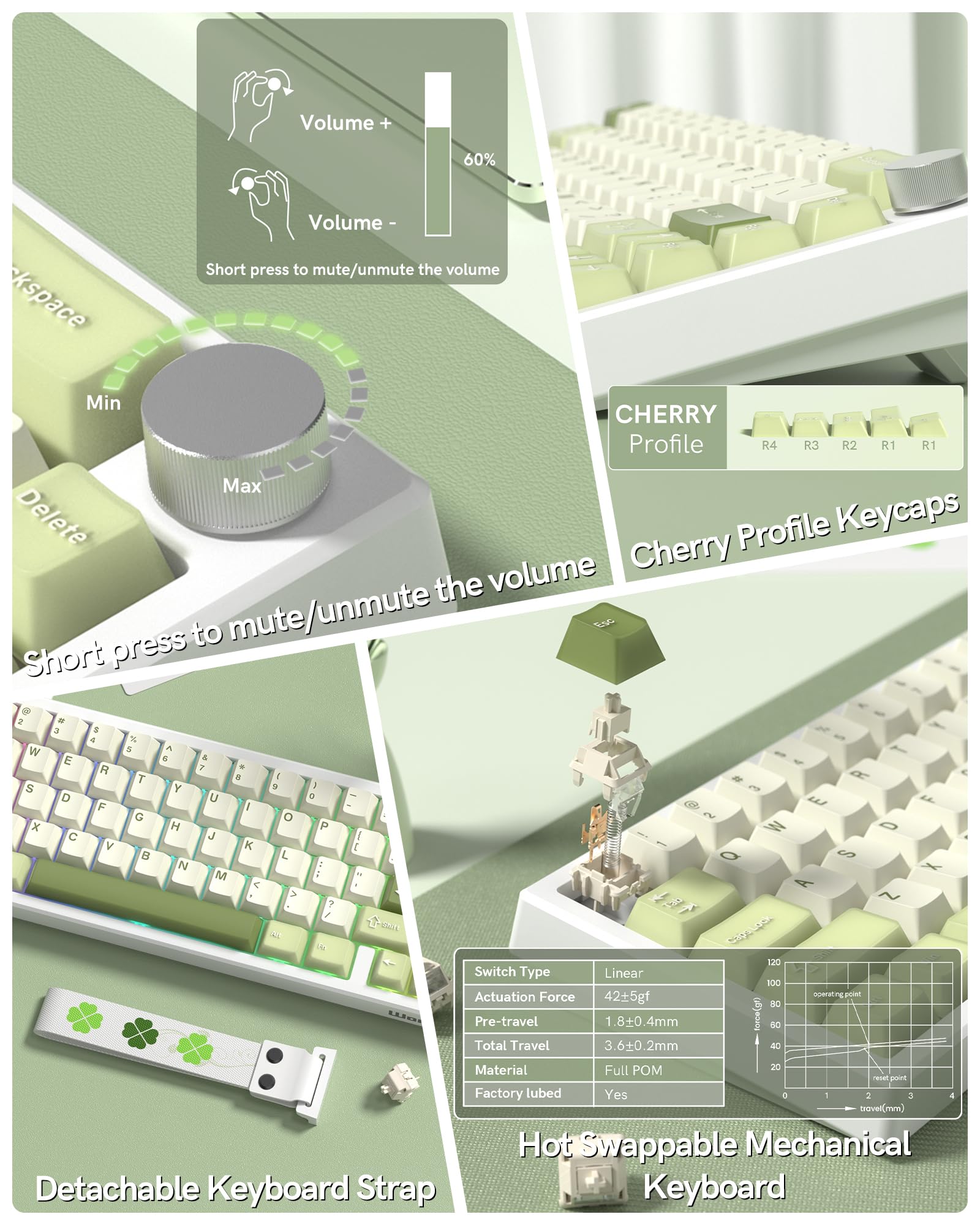 Womier 60% Gaming Mechanical Keyboard Green QMK/VIA Creamy Womier 60% Gaming Mechanical Keyboard Green QMK/VIA Creamy