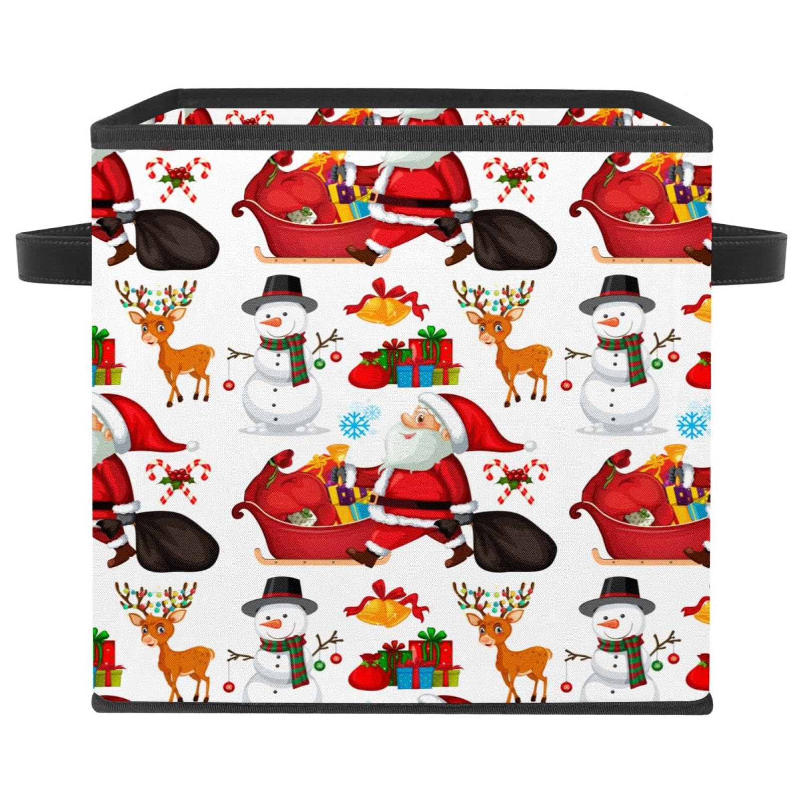 Boîte de rangement pliable de Noël en tissu cube organisateur pour jouets et placard