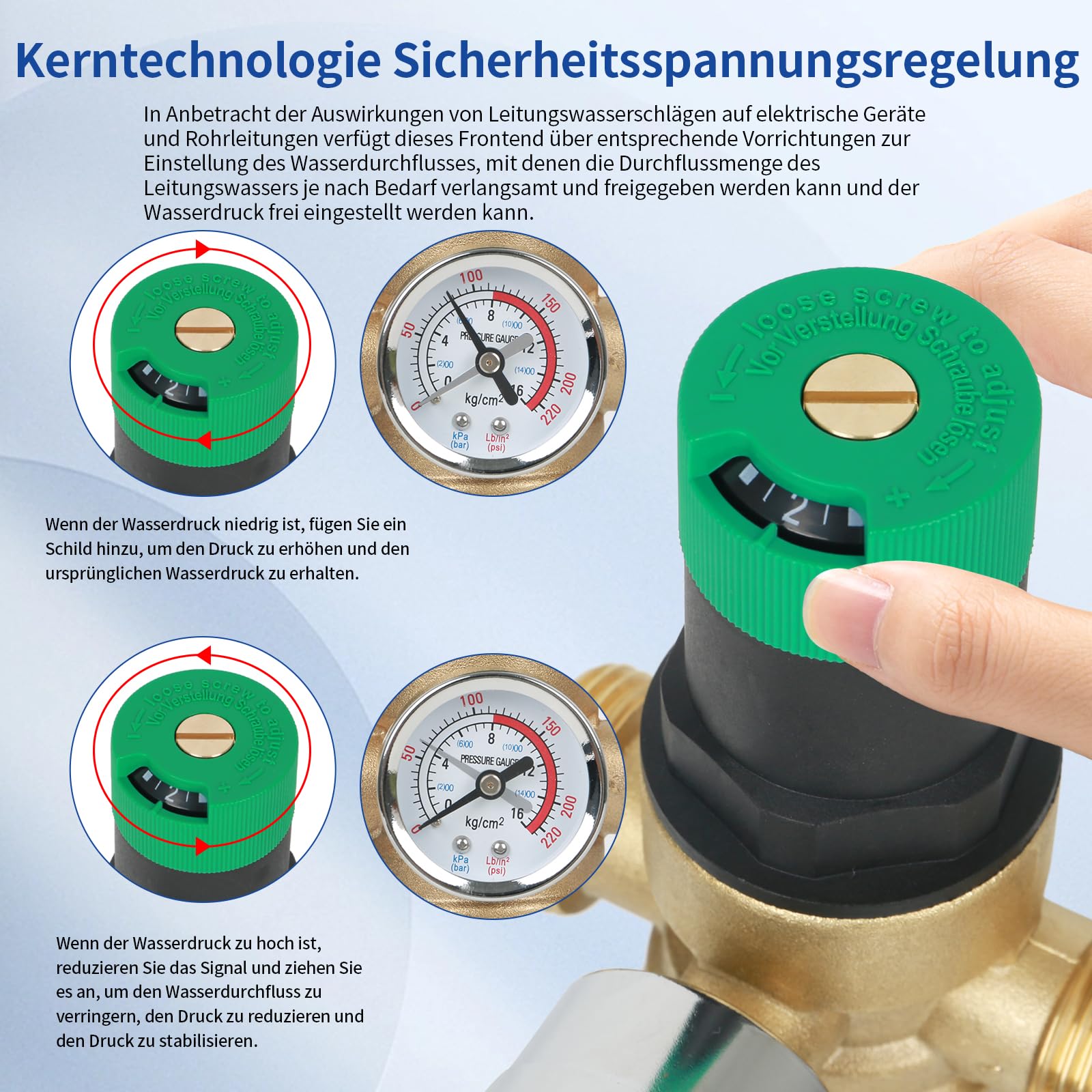 Reductor de presión de agua,filtro de retrolavado FK06,reductor de presión de 1 pulgada,manómetro + medidor,reductor de presión de agua con filtro autolimpiante,regulador de presión de agua