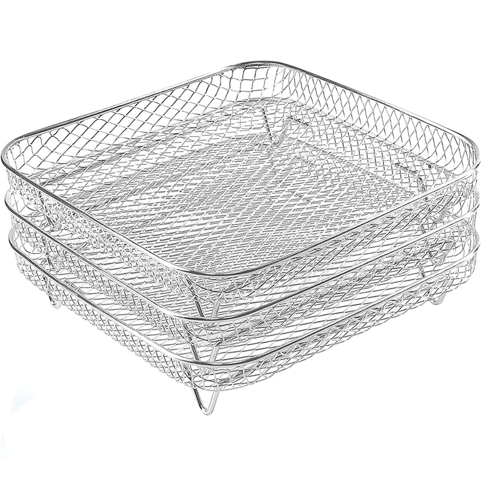 3 Layers Grill Stands Air Fryers Stackable Rack 304Stainless Steel Dehydrator Racks Grilling Racks For Restaurant Kitchen