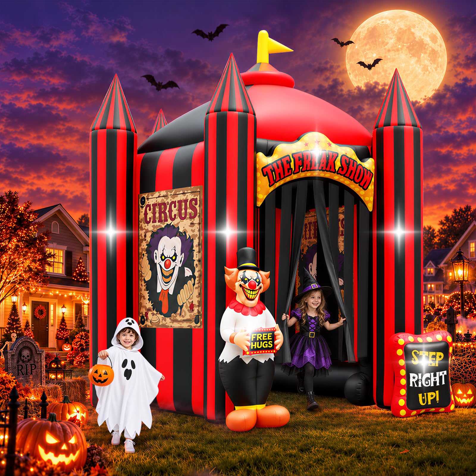 11.5FT Halloween Inflatable Archway, Kalolary Clown Haunted House Tunnel — image 1
