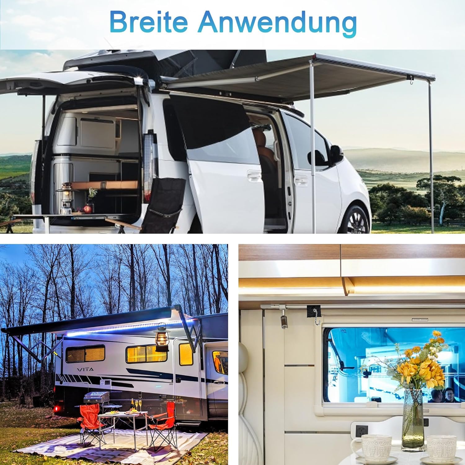 Kederleiste Haken Set 5/6mm und 7/8mm, Kederschiene Zubehör S Förmige Ösen für Wohnmobil, Wohnwagen, Innen und Außendekoration (Schwarz), 12 Stück