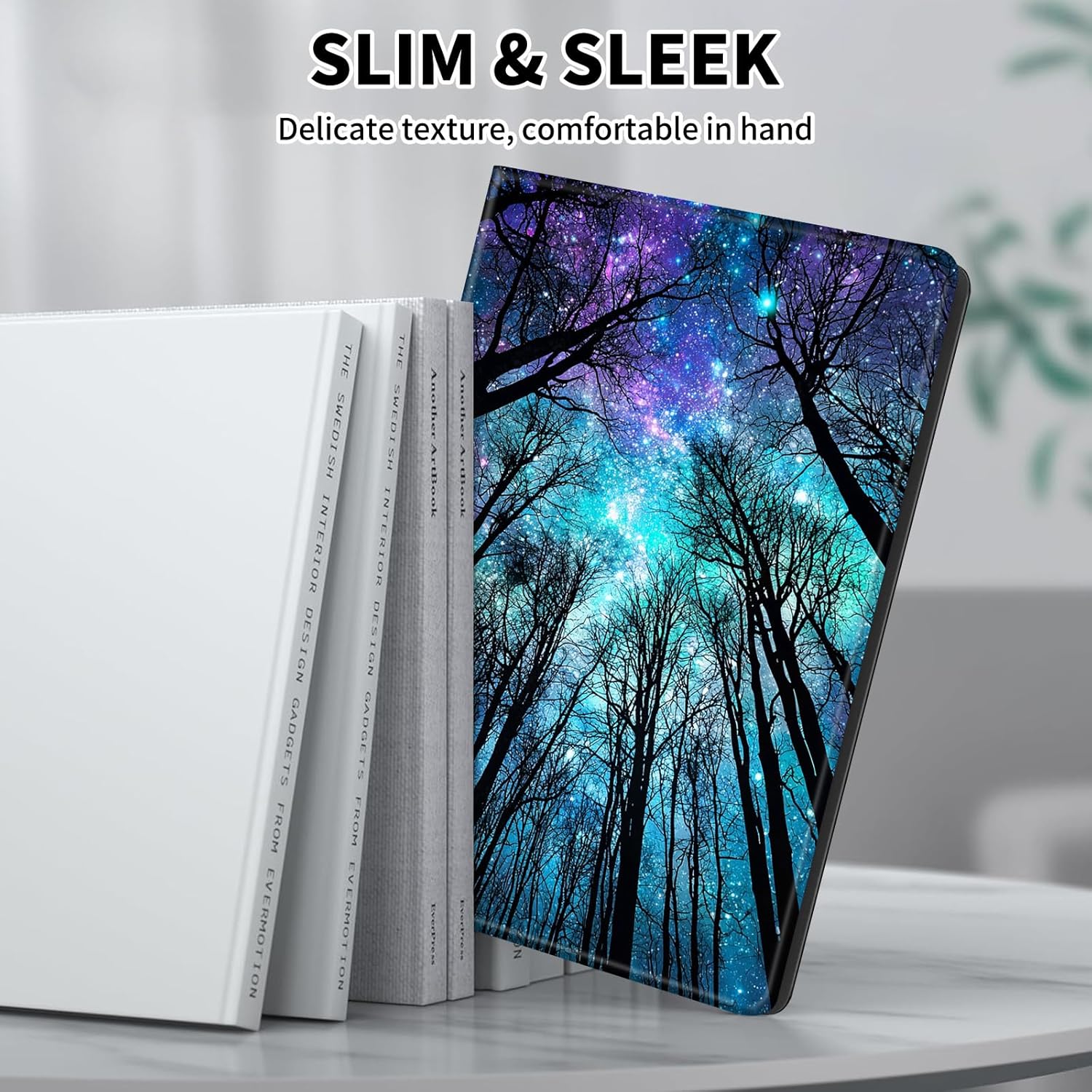 for Amazon Fire Max 11 Tablet Case,(13th Generation, 2023 Release) PU Leather Slim Folio Adjustable Stand Smart Cover with Auto Wake/Sleep Case for Fire Max 11,Forest Galaxy