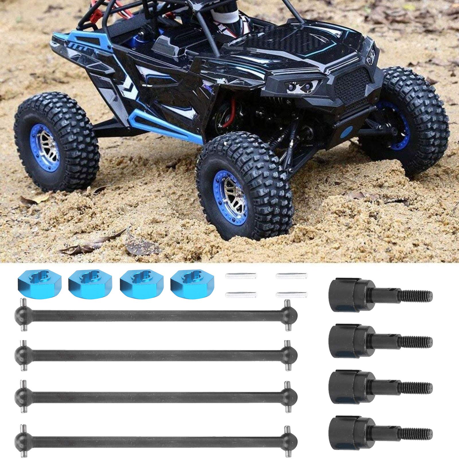 Arbres De Transmission Pour Voiture RC 1/10 - Lot De 4, 5 Mm, Argent/noir, Compatible HSP 94111 94108