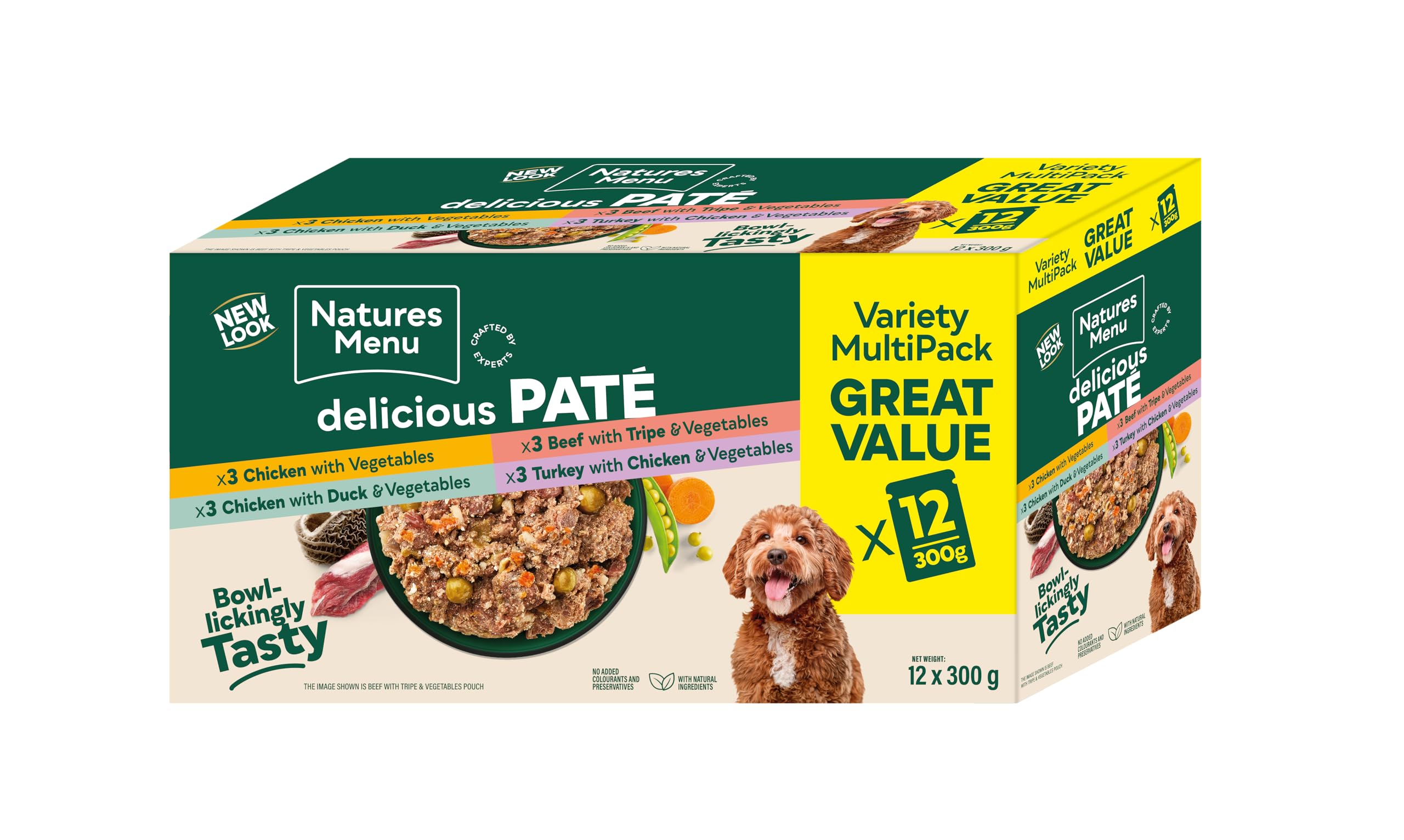 Natures Menu - Wet Dog Food - Multipack Pouches for Adult Dogs - Mixed Variety Jumbo Pack - 12 x 300g