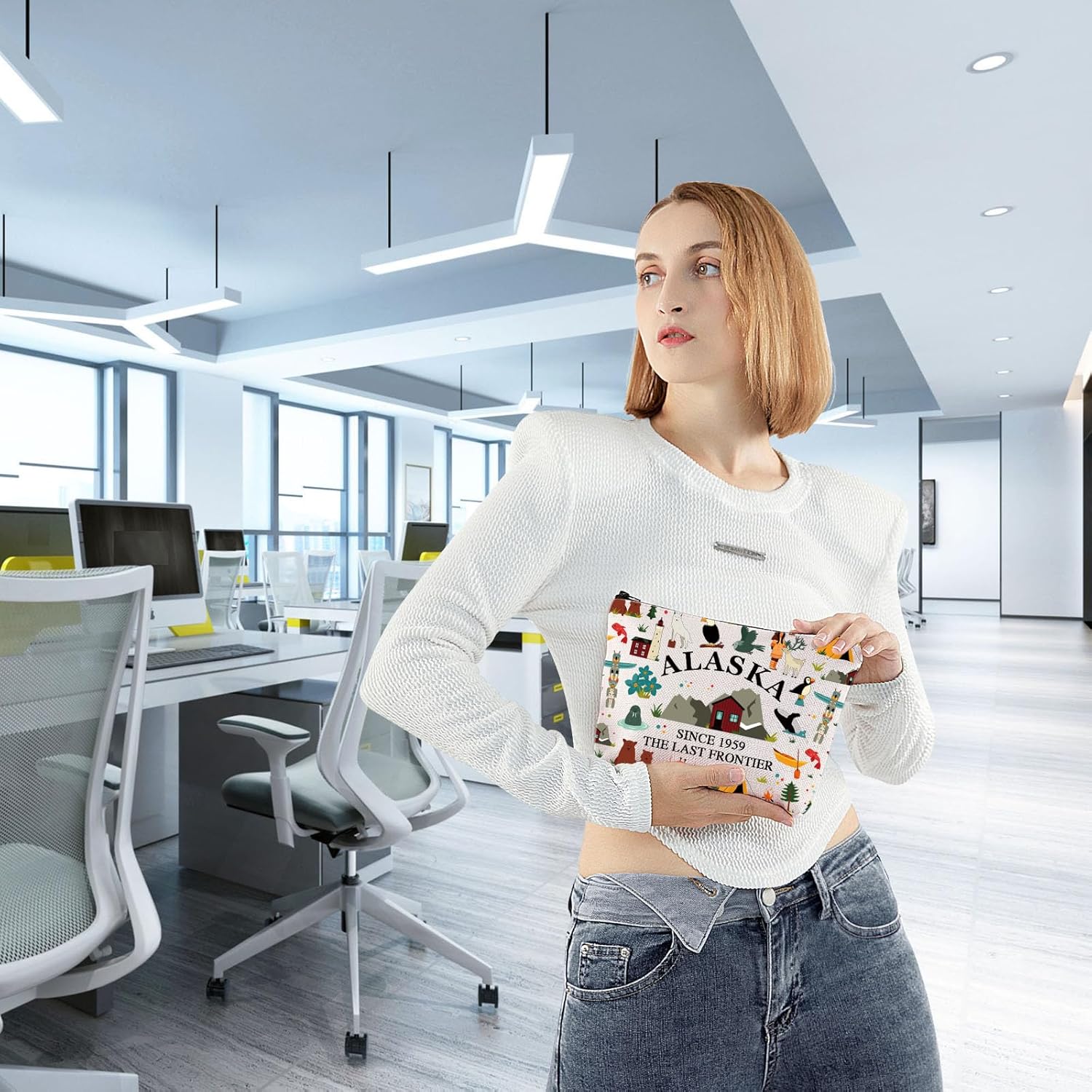 BLUPARK Alaska State Cosmetic Bag Alaska Souvenir Gift Alaska Last Frontier Travel Makeup Bag Alaska Lover Gift (Alaska) - Image 7