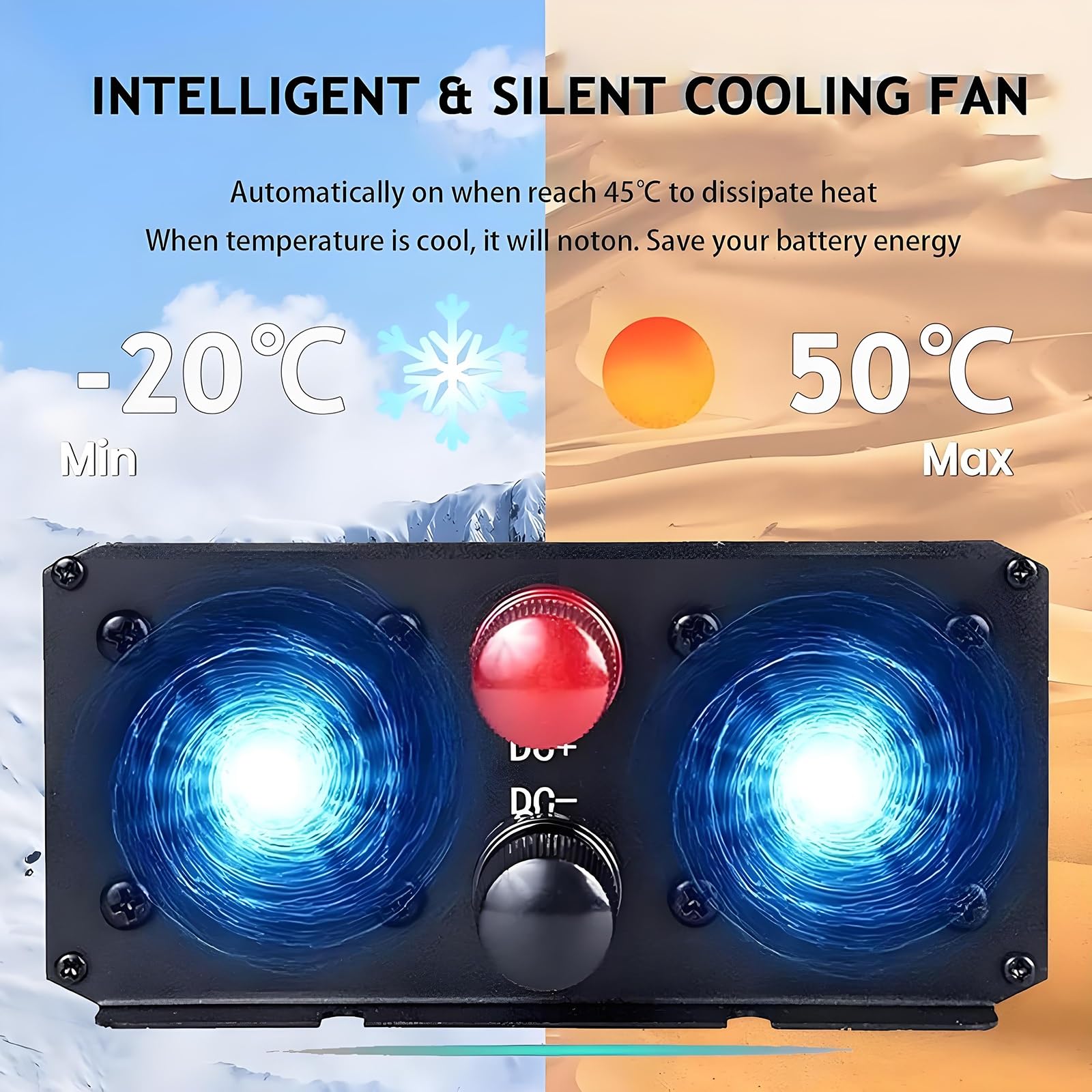 Nowy falownik sinusoidalny 3000W-11000W DC 12V/24V/48V do AC 110V 220V z wyświetlaczem LCD, z 2 gniazdami AC do samochodów ciężarowych i domowych(11000w,12Vto110V)