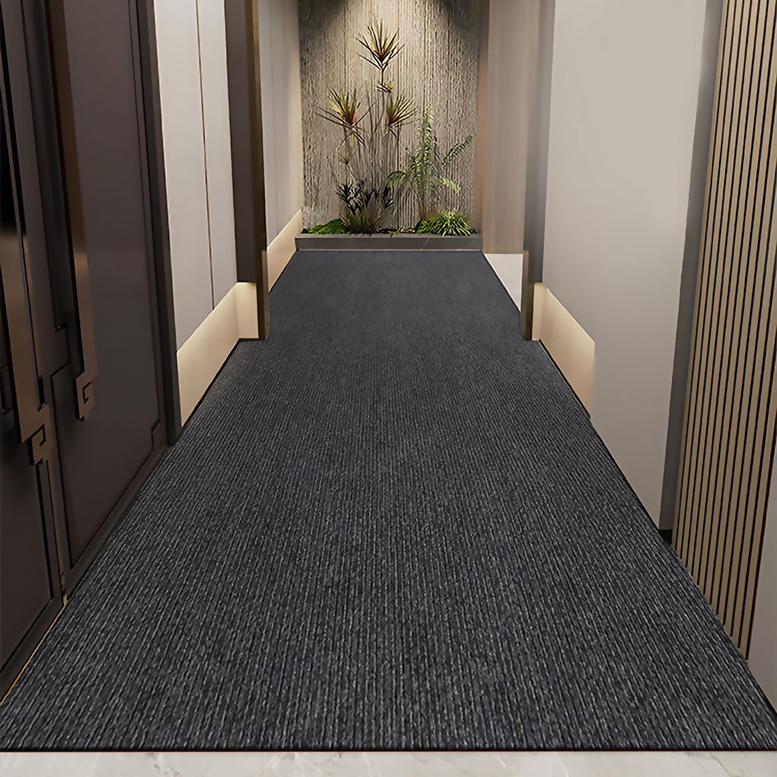 3x10 FT Extra Long Entrance Mat with Non Slip Rubber Backing, Indoor Outdoor Carpet Runner Rug for Entryway, Heavy Duty, Low Profile, Dirt Trapping and Moisture Guard(Charcoal Grey) — Amazon image 8