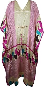 Boho Maxi Kaftan Pink, Beige Paisley Stylish Caftan Expecting Moms, Resort, Cruise Caftan L-2X