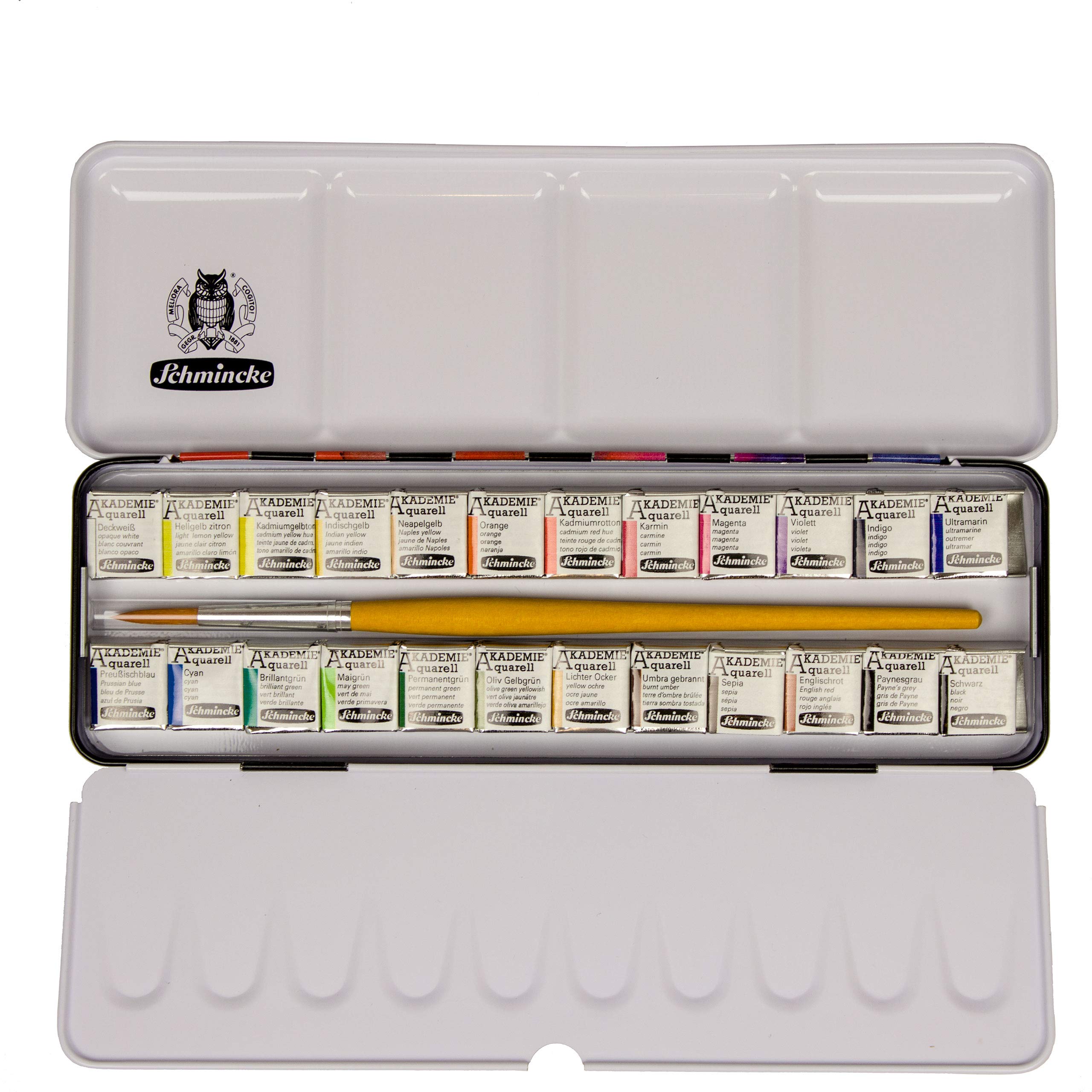SchminckeAkademie 75 740 097 Watercolour Painting Boxes Metal Box 24 x 1/2 Cups