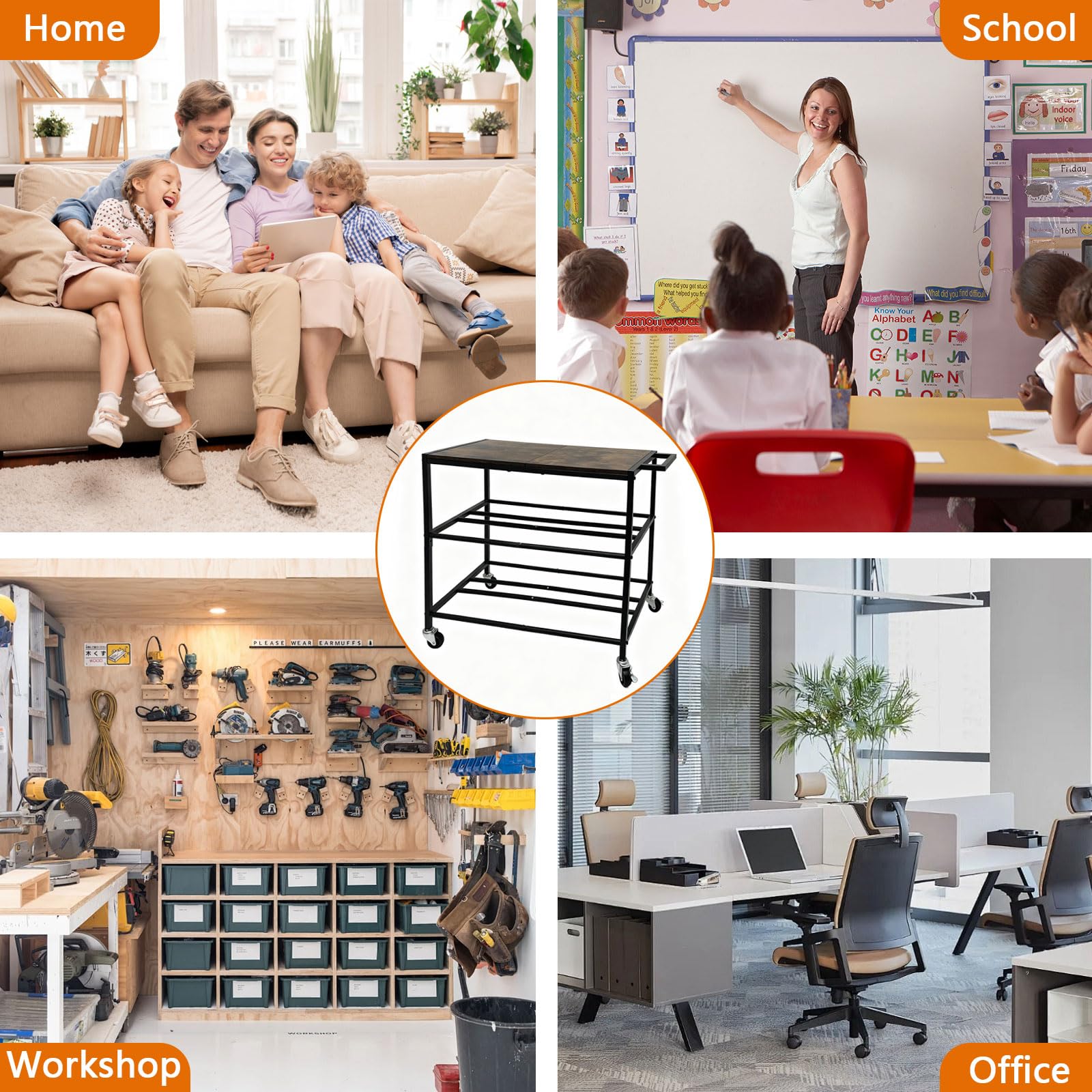 3d Drucker Filament Lagerregal Mit Rädern, Mobiles Druckerregal Aufbewahrungsregal Schweres Spulenhalter 3 Etagen Druckerzubehör Organizer Schreibtisch Für Druckstation Büro Werkstatt