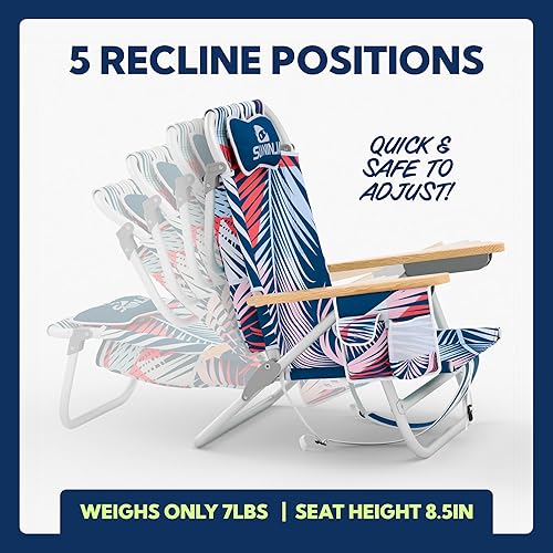 Miniatura 4 de SUN NINJA Paquete de silla de playa con bolsa de lona y sombrero de cubo UPF 50+