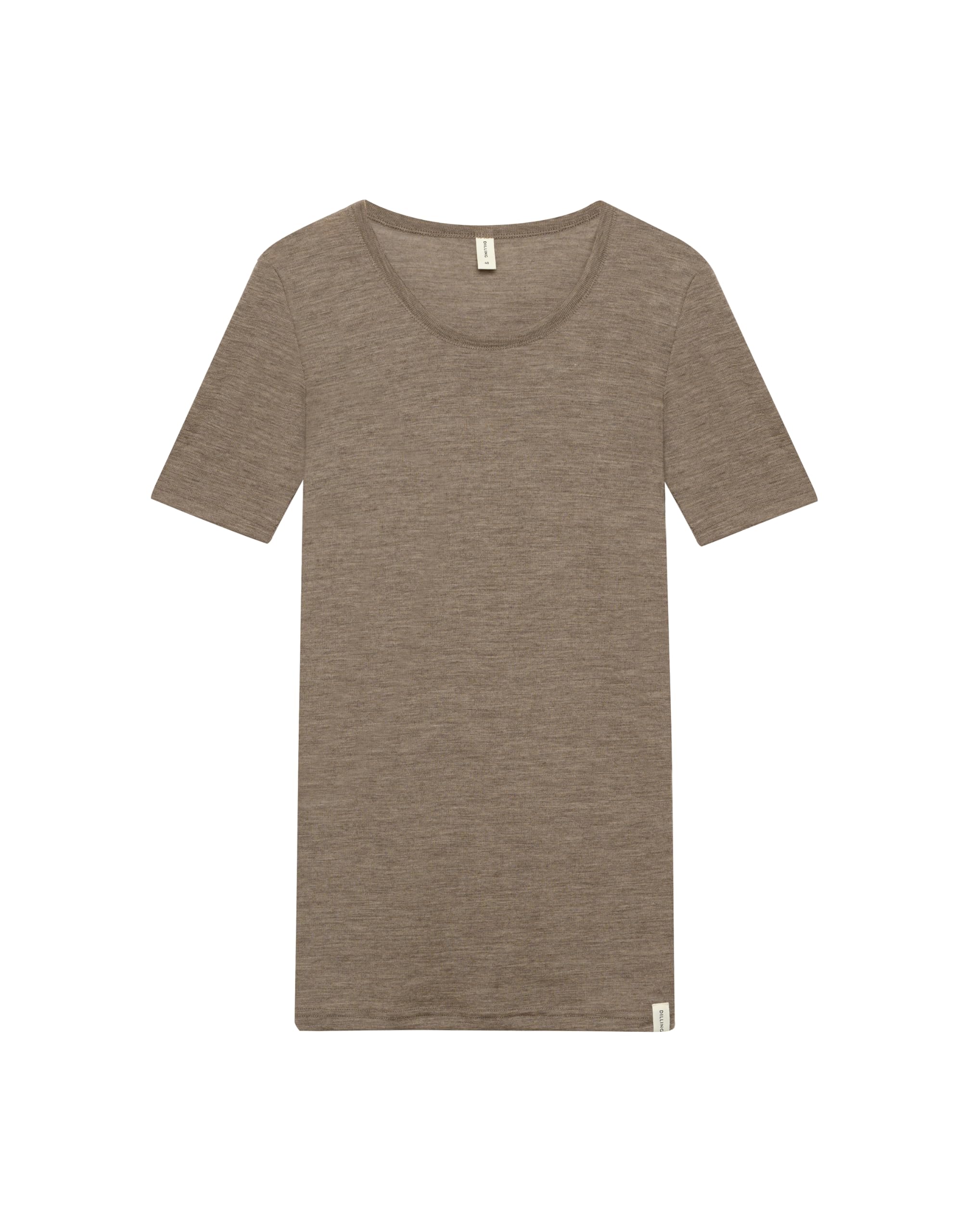 Dilling Women's Merino Wool T-Shirt, Brown mottled, 20